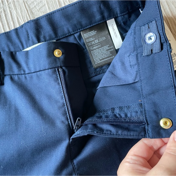 9-10 NEW H&M Woven Dress Pants / Uniform Pants, Dark Blue, Relaxed Fit - Picture 7 of 11